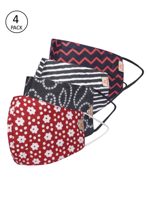 Anouk Unisex Pack of 4 Printed Cotton 3-Ply Antibacterial Reusable Cloth Masks, Black
Anouk Unisex Pack of 4 Printed Cotton 3-Ply Antibacterial Reusable Cloth Masks, Black