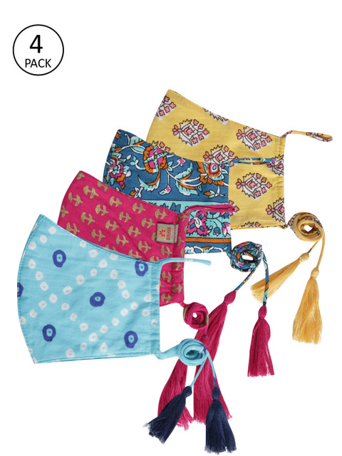 Anouk Unisex Pack of 4 Printed Cotton 3-Ply Antibacterial Reusable Cloth Masks, Multi
Anouk Unisex Pack of 4 Printed Cotton 3-Ply Antibacterial Reusable Cloth Masks, Multi