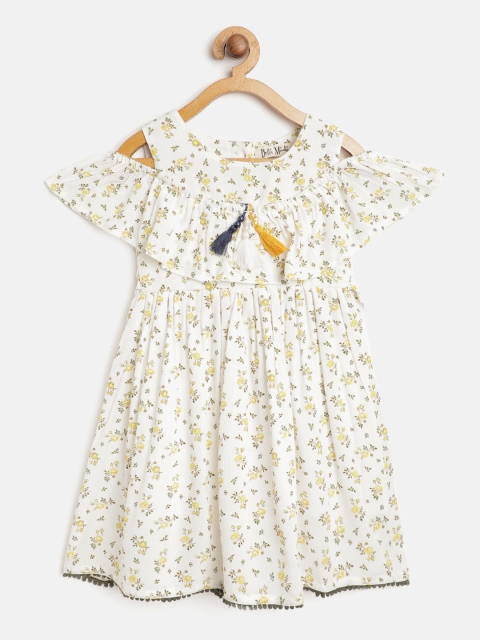 Bella Moda Girls White & Yellow Pure Cotton Floral Print Cold-Shoulder Fit and Flare Dress
Bella Moda Girls White & Yellow Pure Cotton Floral Print Cold-Shoulder Fit and Flare Dress