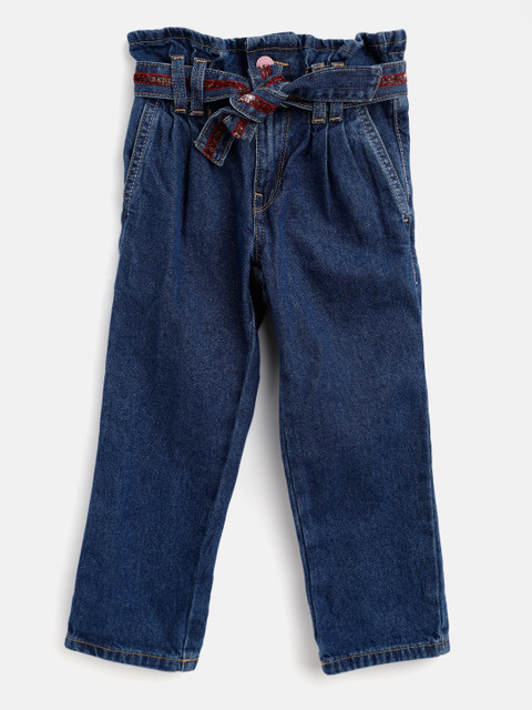United Colors of Benetton Girls Navy Blue Regular Fit High-Rise Cotton Jeans with Belt
United Colors of Benetton Girls Navy Blue Regular Fit High-Rise Cotton Jeans with Belt