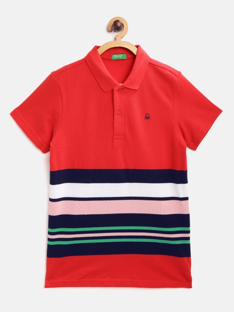 United Colors of Benetton Boys Red navy Blue Striped Pure Cotton Polo Collar Pure Cotton T-shirt
United Colors of Benetton Boys Red navy Blue Striped Pure Cotton Polo Collar Pure Cotton T-shirt