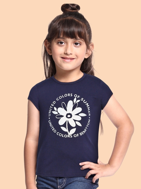 United Colors of Benetton Girls Navy Blue Silver Printed Round Neck Pure Cotton T-shirt
United Colors of Benetton Girls Navy Blue Silver Printed Round Neck Pure Cotton T-shirt