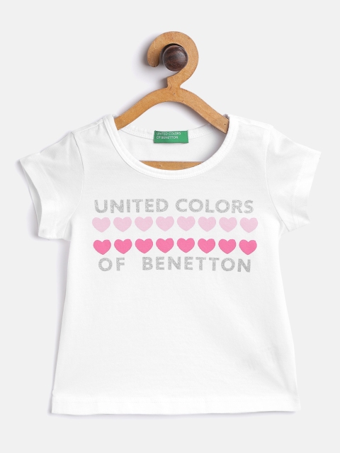 United Colors of Benetton Girls White & Silver Brand Logo & Heart Print Cotton T-shirt
United Colors of Benetton Girls White & Silver Brand Logo & Heart Print Cotton T-shirt