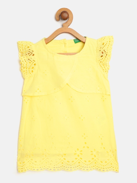 United Colors of Benetton Girls Yellow Schiffli Embroidered Pure Cotton A-Line Dress
United Colors of Benetton Girls Yellow Schiffli Embroidered Pure Cotton A-Line Dress