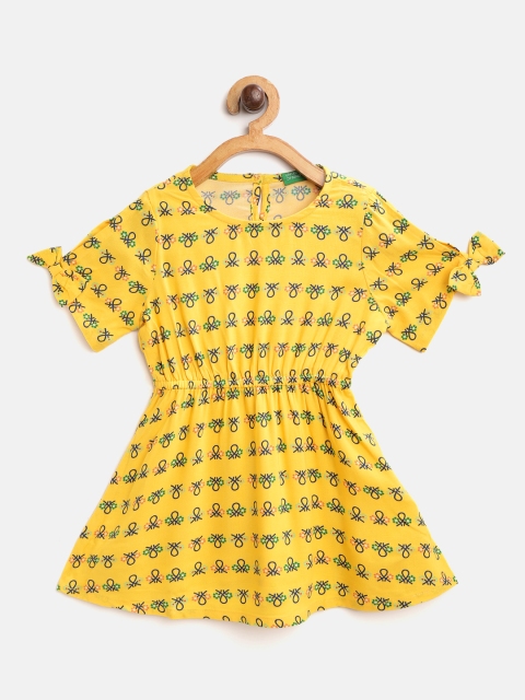 United Colors of Benetton Girls Ecovero Yellow & Navy Blue Brand Logo Print A-Line Dress
United Colors of Benetton Girls Ecovero Yellow & Navy Blue Brand Logo Print A-Line Dress