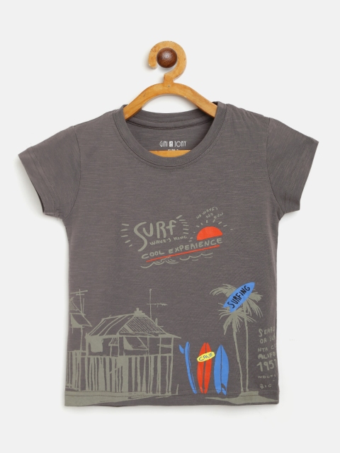 Gini and Jony Boys Charcoal Grey Olive Green Pure Cotton Printed Round Neck Pure Cotton T-shirt
Gini and Jony Boys Charcoal Grey Olive Green Pure Cotton Printed Round Neck Pure Cotton T-shirt
