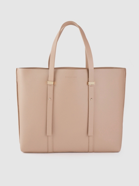 Forever New Women Beige Solid Tote Bag