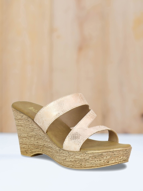 Inc 5 Women Beige Solid Wedges
