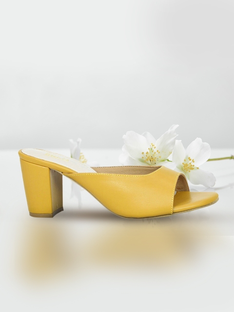 Inc 5 Women Yellow Solid Block Heels