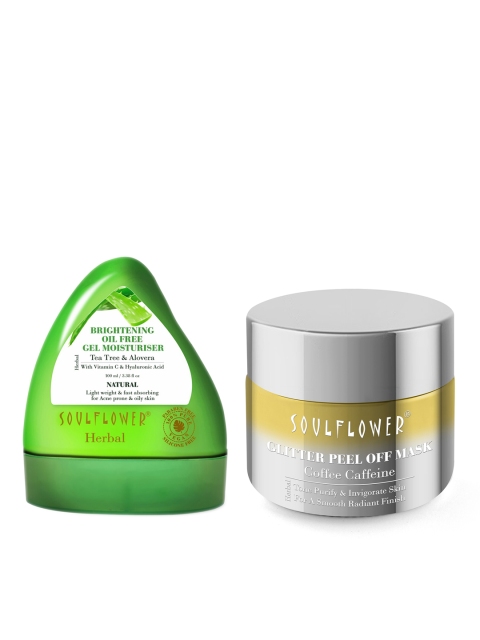 Soulflower Unisex Set of 2 Sustainable Oil Free Aloe Vera Gel Moisturizer & Glitter Peel Off Mask, Green
Soulflower Unisex Set of 2 Sustainable Oil Free Aloe Vera Gel Moisturizer & Glitter Peel Off Mask, Green