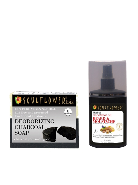 Soulflower Men Set of 2 Sustainable Deodorizing Charcoal Soap & Beard & Moustache Grooming Oil, White
Soulflower Men Set of 2 Sustainable Deodorizing Charcoal Soap & Beard & Moustache Grooming Oil, White