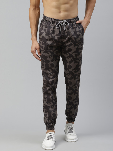Roadster Men Charcoal Grey & Taupe Camouflage Print Joggers 
Roadster Men Charcoal Grey & Taupe Camouflage Print Joggers