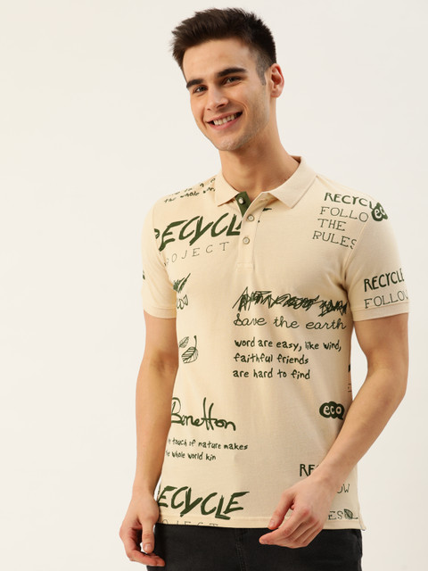 United Colors of Benetton Men Beige & Olive Green Pure Cotton Printed Polo Collar T-shirt
United Colors of Benetton Men Beige & Olive Green Pure Cotton Printed Polo Collar T-shirt