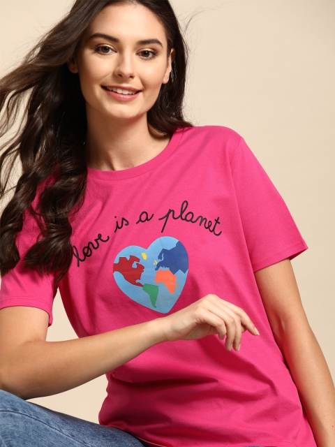 United Colors of Benetton Women Sustainable Fuchsia & Blue Printed Organic Cotton T-shirt
United Colors of Benetton Women Sustainable Fuchsia & Blue Printed Organic Cotton T-shirt