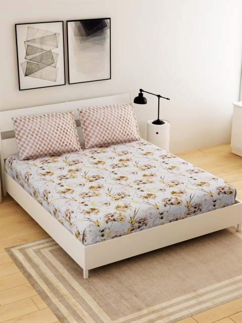 Salona Bichona Off-White & Beige Abstract 104 TC Cotton 1 Queen Bedsheet with 2 Pillow Covers
Salona Bichona Off-White & Beige Abstract 104 TC Cotton 1 Queen Bedsheet with 2 Pillow Covers