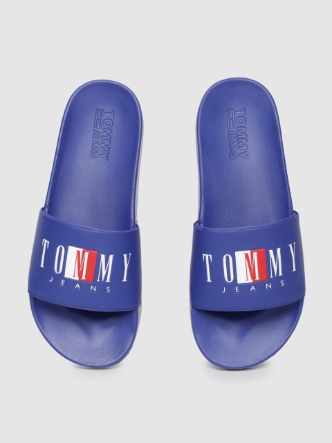 Tommy Hilfiger Men Blue Printed Sliders