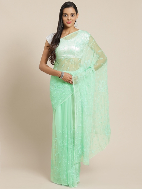 Geroo Jaipur Hand Embroidered Sea Green Sequins Jaal Pure Chiffon Sustainable Saree
Geroo Jaipur Hand Embroidered Sea Green Sequins Jaal Pure Chiffon Sustainable Saree