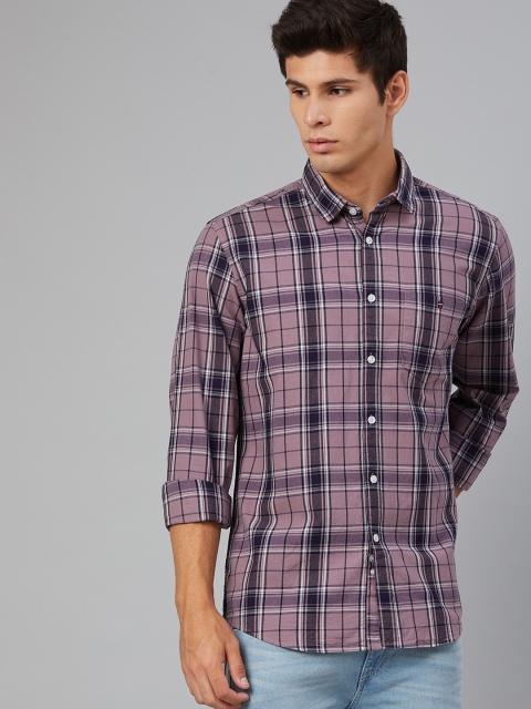 Louis Philippe Jeans Men Purple & Navy Blue Checked Pure Cotton Slim Fit Casual Shirt
Louis Philippe Jeans Men Purple & Navy Blue Checked Pure Cotton Slim Fit Casual Shirt