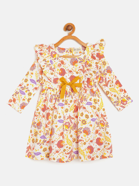 Bella Moda Girls White & Mustard Yellow Floral Print Ruffle A-Line Dress
Bella Moda Girls White & Mustard Yellow Floral Print Ruffle A-Line Dress