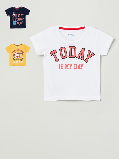 max Infant Boys Pack of 3 Slogan Print Round Neck Pure Cotton T-shirts, Navy blue
max Infant Boys Pack of 3 Slogan Print Round Neck Pure Cotton T-shirts, Navy blue