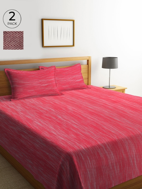 KLOTTHE Set of 2 Brown & Red Woven Design Double King Bed Cover with 4 Pillow Covers
KLOTTHE Set of 2 Brown & Red Woven Design Double King Bed Cover with 4 Pillow Covers
