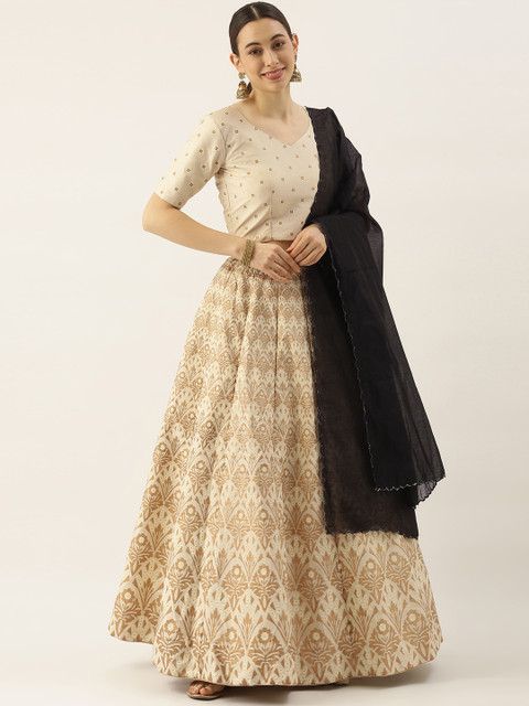 LOOKNBOOK ART Off-White Foil Printed Semi-stitched Lehenga & UnstitchedBlouse with Dupatta
LOOKNBOOK ART Off-White Foil Printed Semi-stitched Lehenga & UnstitchedBlouse with Dupatta