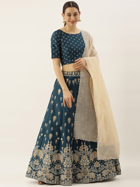 LOOKNBOOK ART Teal Green Printed Semi-Stitched Lehenga & Unstitched Blouse with Dupatta
LOOKNBOOK ART Teal Green Printed Semi-Stitched Lehenga & Unstitched Blouse with Dupatta