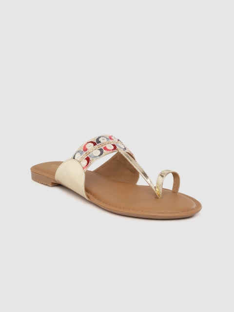 Anouk Women Gold-Toned & Grey Ethnic Embellished One Toe Flats with Mirror Work Detail
Anouk Women Gold-Toned & Grey Ethnic Embellished One Toe Flats with Mirror Work Detail