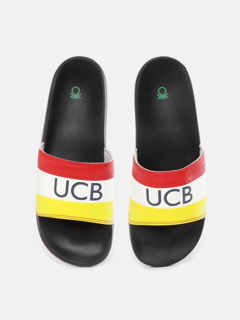United Colors of Benetton Men Red & White Striped Sliders with Printed Branding Detail
United Colors of Benetton Men Red & White Striped Sliders with Printed Branding Detail