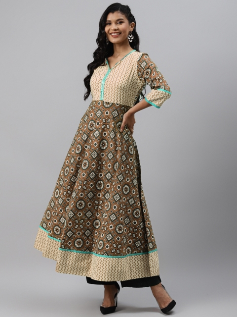 Readiprint Fashions Women Mustard Brown & Beige Printed Cotton Sequinned Anarkali Kurta
Readiprint Fashions Women Mustard Brown & Beige Printed Cotton Sequinned Anarkali Kurta
