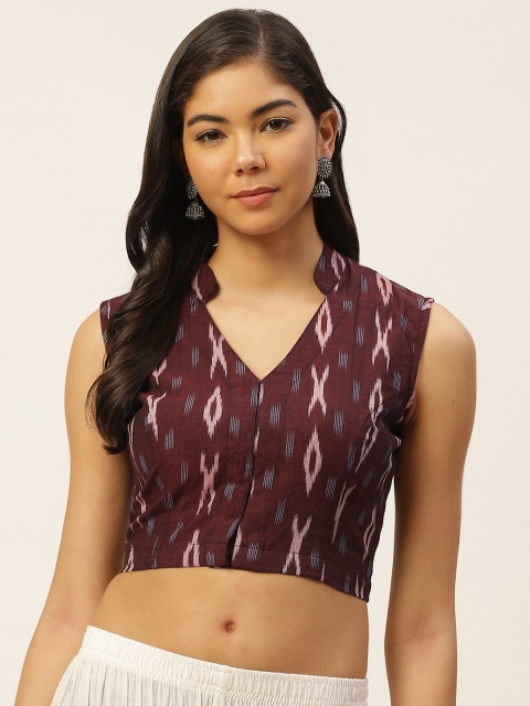 Molcha Women Maroon & Off-White Pure Cotton Handcrafted Ikat Woven Design Blouse, Rust
Molcha Women Maroon & Off-White Pure Cotton Handcrafted Ikat Woven Design Blouse, Rust