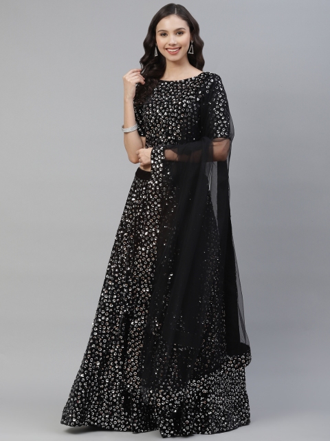 SHUBHKALA Black Embellished Sequinned Semi-Stitched Lehenga & Unstitched Blouse With Dupatta
SHUBHKALA Black Embellished Sequinned Semi-Stitched Lehenga & Unstitched Blouse With Dupatta