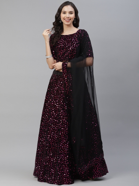 SHUBHKALA Black & Pink Embellished Sequinned Semi-Stitched Lehenga & Unstitched Blouse With Dupatta
SHUBHKALA Black & Pink Embellished Sequinned Semi-Stitched Lehenga & Unstitched Blouse With Dupatta