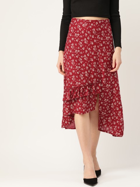 TRENDYOL COLLECTION Women Red & Off- White Floral Print Front Slit High Low A-line Skirt
TRENDYOL COLLECTION Women Red & Off- White Floral Print Front Slit High Low A-line Skirt