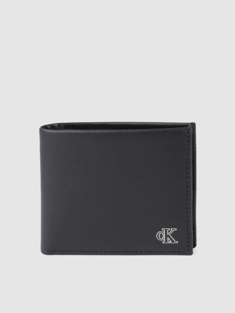 Calvin Klein Men Black Solid Two Fold Leather Wallet