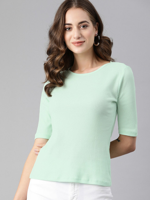 HERE&NOW Women Green Solid Pure Cotton Regular Top
HERE&NOW Women Green Solid Pure Cotton Regular Top
