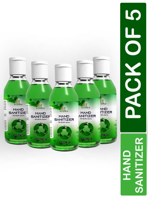 NEWISH Pack of 5 Hand Sanitizers with Alcohol and Lemon Pocket Size - 100 ml each, Green
NEWISH Pack of 5 Hand Sanitizers with Alcohol and Lemon Pocket Size - 100 ml each, Green