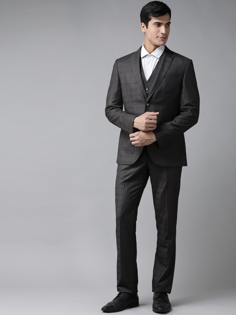 Blackberrys Men Charcoal Grey Checked Slim Fit Single-Breasted 3-Piece Formal Suit
Blackberrys Men Charcoal Grey Checked Slim Fit Single-Breasted 3-Piece Formal Suit