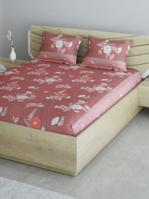 Aura Rust Brown & Grey Floral 144 TC 120 GSM Cotton Queen Bedsheet with 2 Pillow Covers
Aura Rust Brown & Grey Floral 144 TC 120 GSM Cotton Queen Bedsheet with 2 Pillow Covers