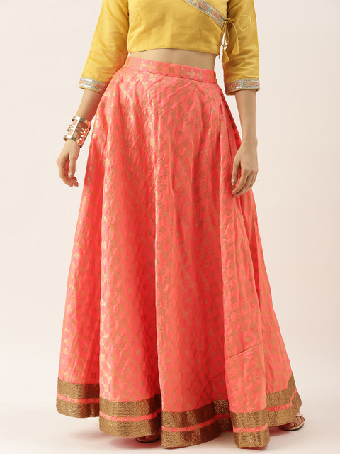 EthnoVogue Women Made To Measure Orange Woven Design Brocade A-Line Maxi Skirt
EthnoVogue Women Made To Measure Orange Woven Design Brocade A-Line Maxi Skirt