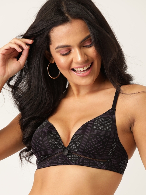 DressBerry Black & Purple Printed Non-Wired Lightly Padded T-shirt Bra DB-DR-BRA-017C
DressBerry Black & Purple Printed Non-Wired Lightly Padded T-shirt Bra DB-DR-BRA-017C