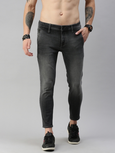 Roadster Fast and Furious Men Grey Slim Fit Mid-Rise Clean Look Stretchable Jeans