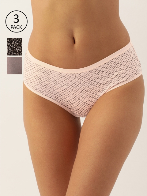 Enamor Women Pack of 3 Antimicrobial Full Coverage Mid Waist Hipster Panty - CH01, Grey
Enamor Women Pack of 3 Antimicrobial Full Coverage Mid Waist Hipster Panty - CH01, Grey