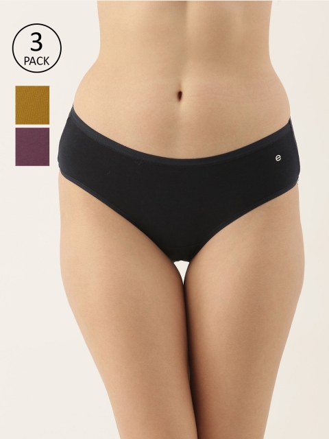 Enamor Women Pack of 3 Antimicrobial Full Coverage Mid Waist Hipster Panty - CH01, Navy blue
Enamor Women Pack of 3 Antimicrobial Full Coverage Mid Waist Hipster Panty - CH01, Navy blue