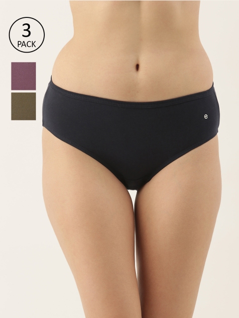 Enamor Women Pack of 3 Antimicrobial Full Coverage Mid Waist Cotton Hipster Panty - CH03, Navy blue
Enamor Women Pack of 3 Antimicrobial Full Coverage Mid Waist Cotton Hipster Panty - CH03, Navy blue