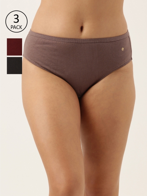 Enamor Women Pack of 3 Antimicrobial Full Coverage Mid Waist Cotton Hipster Panty - CH03, Maroon
Enamor Women Pack of 3 Antimicrobial Full Coverage Mid Waist Cotton Hipster Panty - CH03, Maroon