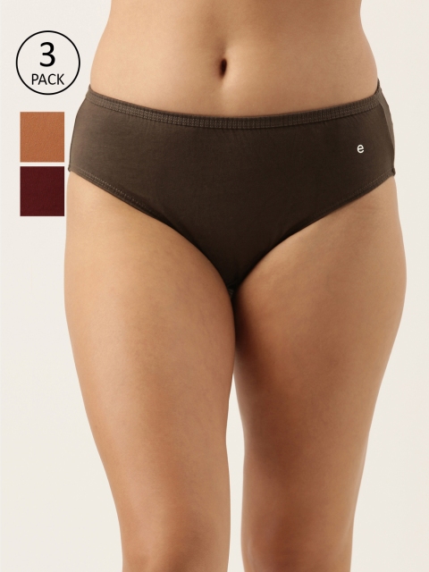 Enamor Women Pack of 3 Antimicrobial Full Coverage Mid Waist Cotton Hipster Panty - CH03, Burgundy
Enamor Women Pack of 3 Antimicrobial Full Coverage Mid Waist Cotton Hipster Panty - CH03, Burgundy