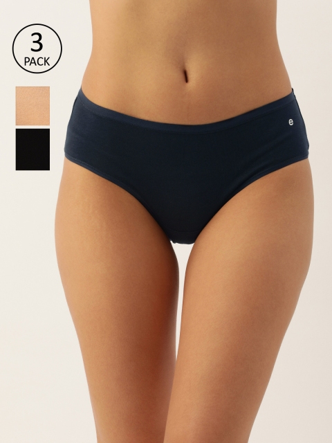 Enamor Women Pack of 3 Antimicrobial Full Coverage Mid Waist Hipster Panties - CH01, Navy blue
Enamor Women Pack of 3 Antimicrobial Full Coverage Mid Waist Hipster Panties - CH01, Navy blue