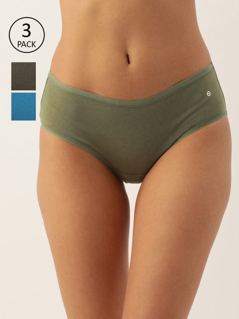 Enamor Women Pack of 3 Antimicrobial Full Coverage Mid Waist Hipster Panties - CH01, Olive
Enamor Women Pack of 3 Antimicrobial Full Coverage Mid Waist Hipster Panties - CH01, Olive