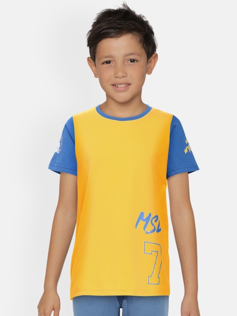 HERENOW Boys Yellow Blue Printed Round Neck Chennai Super Kings MSD Pure Cotton T-shirt
HERENOW Boys Yellow Blue Printed Round Neck Chennai Super Kings MSD Pure Cotton T-shirt